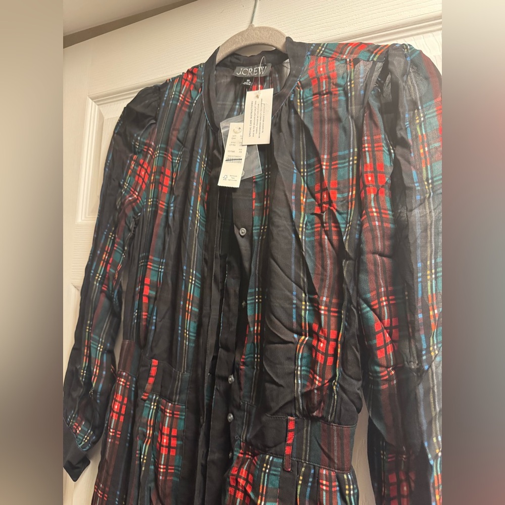 J. Crew Black and Red Plaid Dress